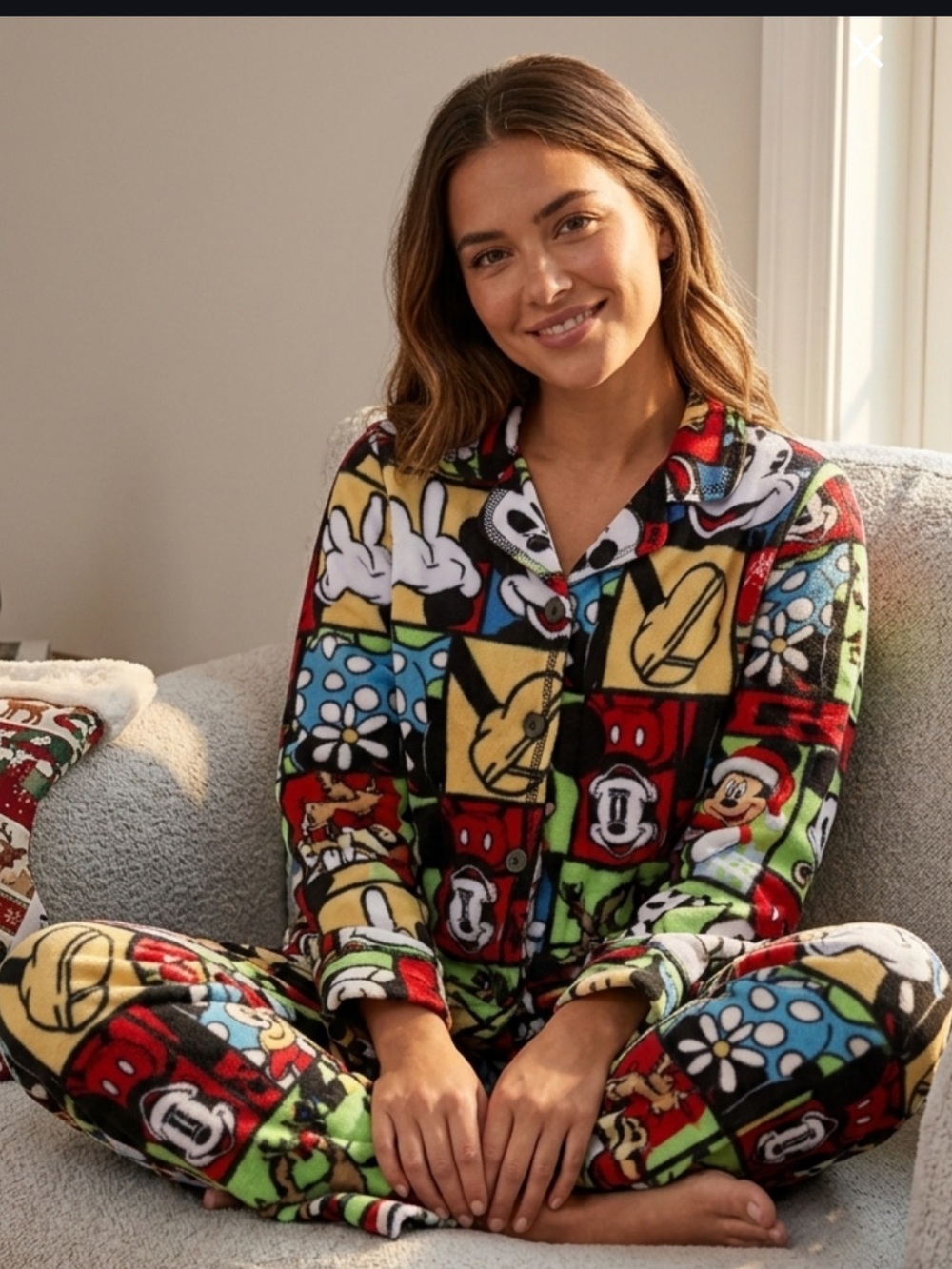 New Disney Fleece Pajama Set  in packaging Multicolor size Medium